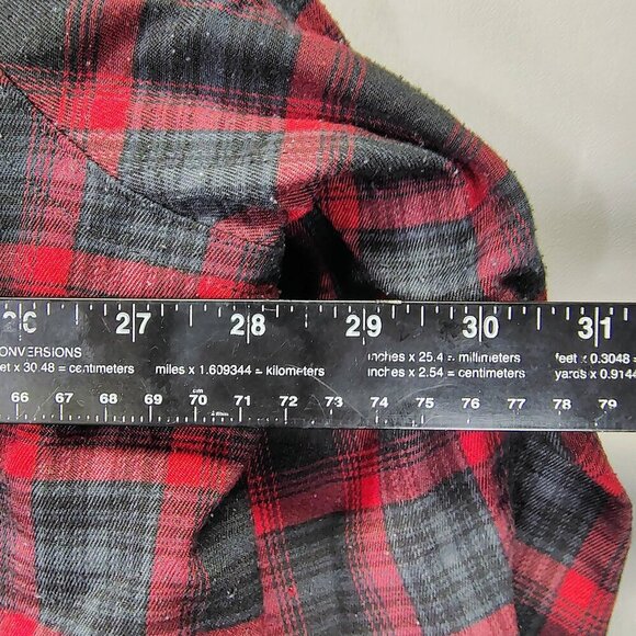 George Men’s 3XL Red & Black Plaid Flannel Button-Up Shirt – Big & Tall - Picture 7 of 7
